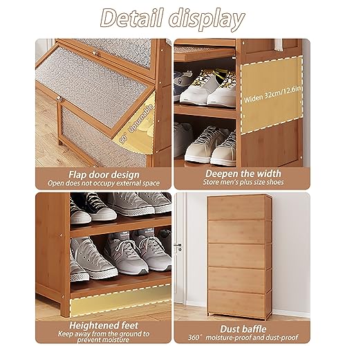 Étagère à chaussures coulissante pour entrée ordonnée, rangement bois mural - 3