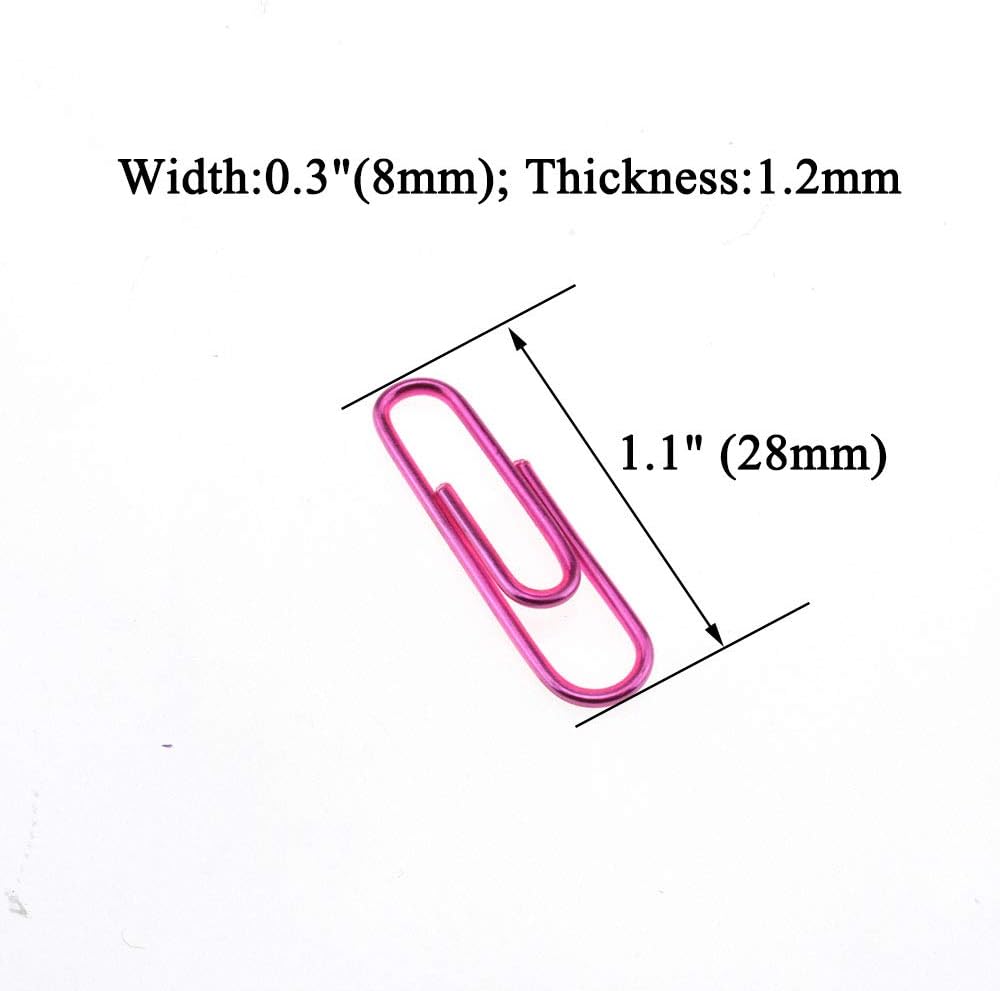 HAHIYO Paper Clips 1.1" (28mm) Length Pink Paperclips Bright Colors Vinyl Coated Prevent Scratching Tearing The Pages Sturdy for Bookmark Organize Home Office School 150 Pack - Image 3
