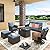 Yechen Patio Furniture Set 6 Peices with 44" Propane Gas Fire Pit Table -2 Wicker Swivel Rocking Chair, Outdoor Sectional Furniture Set with-4.3'' Cushion Conversation Sofa Set for Porch,Backyard