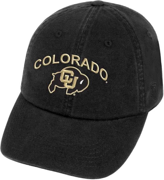 Collegiate Primary Color Team Arch Adjustable Hats (US Alpha One Size Colorado)