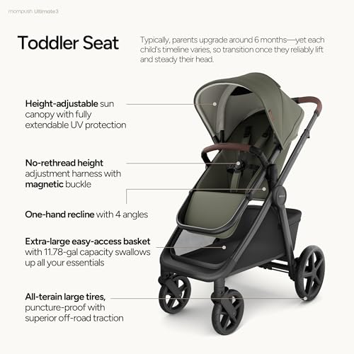 Image of Mompush Ultimate 3 Full-Size Stroller with Bassinet, Newborn to Toddler