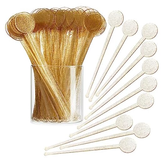 Gold Glitter Cocktail Swizzle Sticks