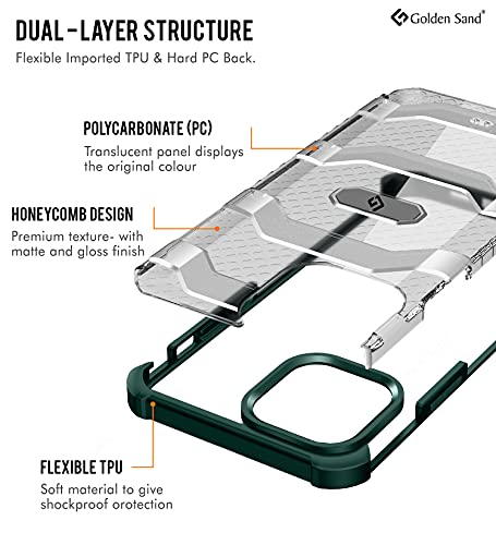Image of Golden Sand [Explorer Series Apple iPhone 13 Pro Max Back Cover Shockproof Semi-Transparent Rugged Military Grade Phone Case, Certified Drop Protection, Military Green