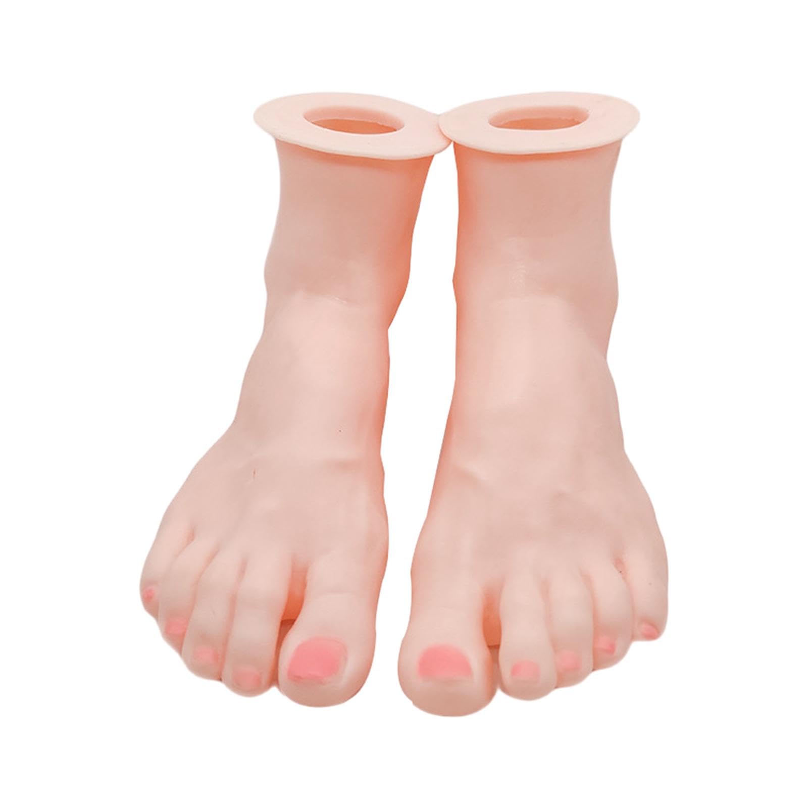 Oshhni Modello di Piede in Silicone, Display per Piedi di Manichino Femminile per Calzini e Scarpe con Braccialetto alla Caviglia