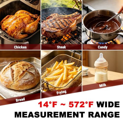 Image of TempPro TempSwift 0.5 Sec Instant Read Meat Thermometer Digital | Cooking Thermometer with Backlit Display, Pop-Up Meat Probe, Food Thermometer for Grill BBQ Smoker Fry Candy, NSF Certified