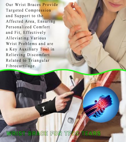 Image of 2 Pcs Compression Wrist Brace, Adjustable Wrist Support for Pain Relief, Tendonitis, Arthritis, Tear, Ultra-Thin Wrist Braces for Sports, Fitness, Weightlifting, Daily Use