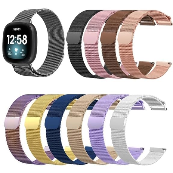 Image of YODI Watch Band Compatible with Fitbit Versa 4 / Fit bit Versa 3 / Fitbit Sense /Sense 2 Band, Soft Replacement Silicone Wristband for Women Flexible Waterproof Sport Watch Strap for Men Large