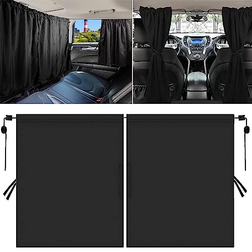 OMAC Autosonnenschutz Gardinen Für Mercedes T Klasse Citan Fahrerhaus Abtrennung Schwarz, 15 X 15 Cm, (2-St), Sonnenschutz, Hitzeschutz, Faltbar,Aufrollbar