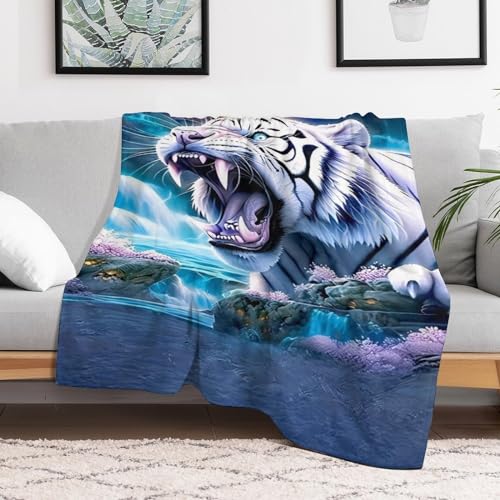 Couverture tigre en flannel 100x130cm avec impression numérique 3D