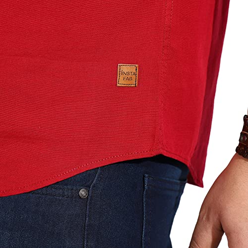 Image of CAHOOT Instafab Plus Men's Button Up Regular Fit Shirt for Casual Wear | Modern Clothing Shirt Crafted with Regular Sleeve, Comfort Fit & High-Performance for Everyday Wear