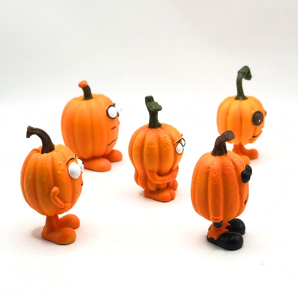 6 Halloween Kürbis Figuren Aus Harz - Gruselige Mini Deko Für Garten & Aquarium