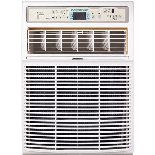 Keystone 10,000 BTU Slider Window Air Conditioner and Dehumidifier, 115V Air Conditioner Window Unit for Bedroom, Living Room, and Small-Medium Sized Rooms up to 450 Sq.Ft, 4-Way Air Direction Control