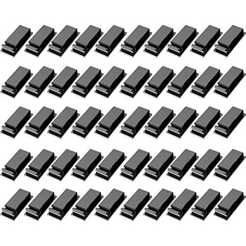 50 piezas Clips para cables, clips autoadhesivos para gestión de cables, organizadores de cables para electrodomésticos, PC, pared, cable Ethernet bajo escritorio, mesita de noche para hogar, oficina y coche (Negro) miniatura 1