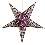 Ganasha Purple Paper Star Lantern with 12 Foot Power Cord Included