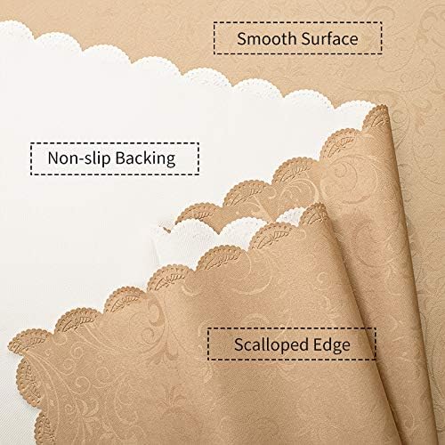 sancua Waterproof Vinyl PU Tablecloth, 60 Inch Round, Durable Washable Spill Stain Proof Round Table Cloth, Floral Wipeable Table Cover for Dining & Kitchen Table, Indoor & Outdoor Use, Vine Camel