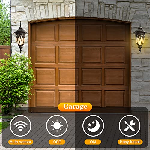 Goalplus Dusk To Dawn Outdoor Porch Lights With Wall Mount, 23In Antique Bronze Wall Lantern With Photocell, Exterior Wall Light Fixture With Seeded Glass For Patio, 2 Pack, Lmms0519-Dnm-2P #TOP1