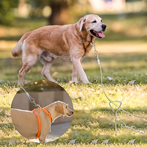 Heavy Duty Dog Stake(40cm) and 3m Dog Chains for Outside Dog Tie Out Cable,Steel Spiral Ground Dog Spike for Outdoor Yard and Camping Puppy Pet and Medium Dogs (Up to 125 lbs) As Shown - Image 7
