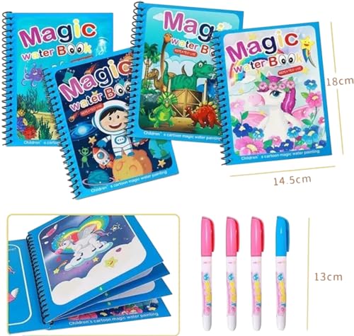 Eclet 6-Set Water Coloring & Doodle Book Pack – A5 Reusable Drawing Activity Books for Kids (Ages 3–7, 50 Pages) - KL image 5