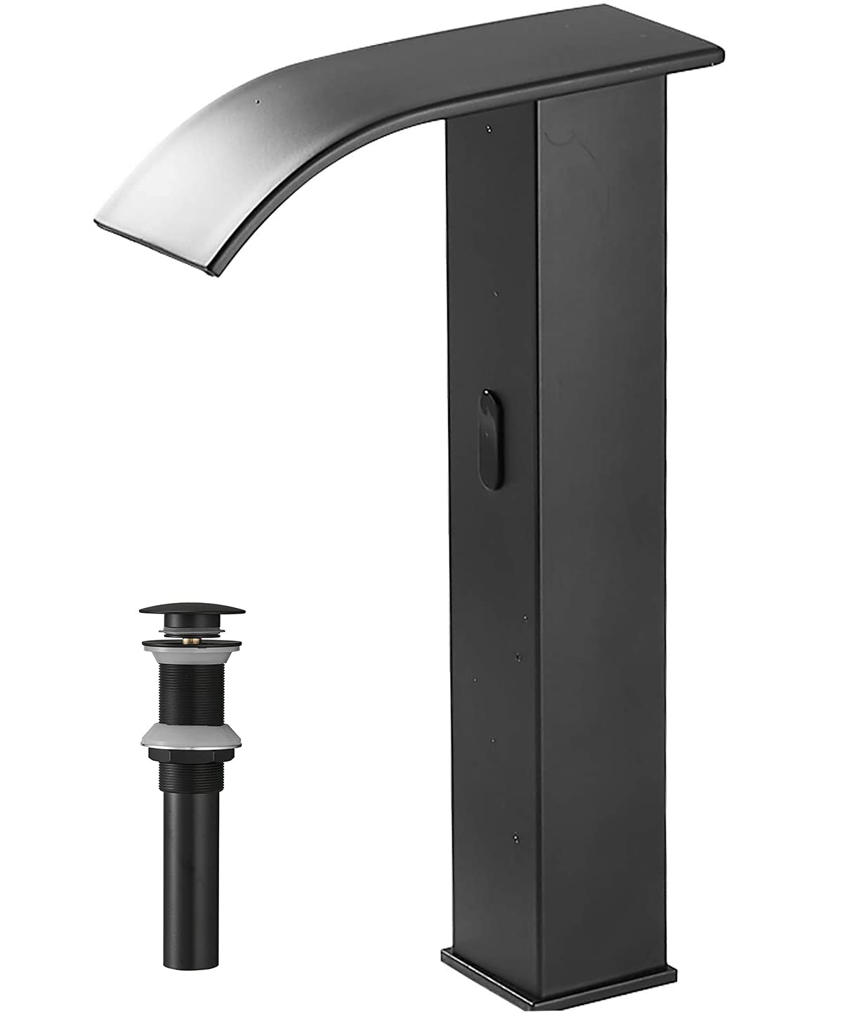 Nfusrxmbk Black Automatic Touchless Vessel Sink Faucet Motion Sensor Bathroom Faucets Matching Pop Up Drain Withouot Overflow Touch Ed Or In Sensor Faucet Hands Deck Mount