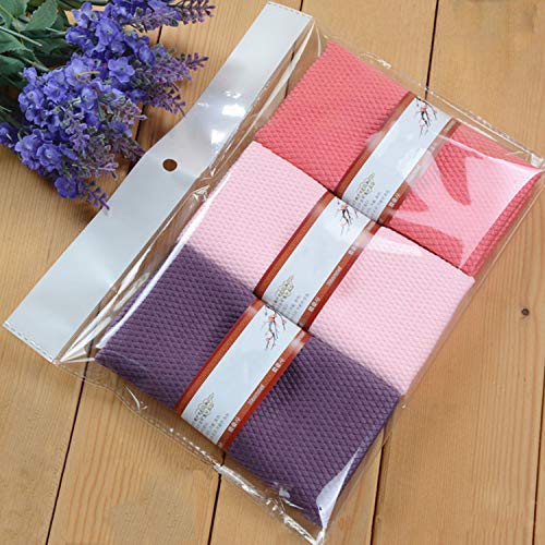 Amoco 3Pcs/Lot Household Glass Window Cleaning Cloth Kitchen Cleaning Rags Kitchen Washing Towel,3Pcs Random Color