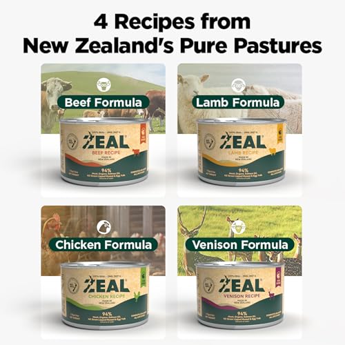 Image of ZEAL New Zealand Canned Wet Dog Food - High Protein, Grain-Free with Superfoods (Chicken & Salmon, 6oz Can, 12-Pack)