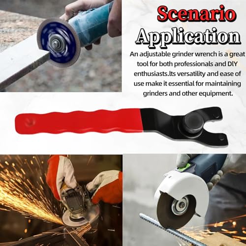Image of 3 Pack Adjustable Pin Spanner Wrench for Angle Grinder Locknuts | Red adjustable pin spanner fits grinder locknuts, backing pads and round nuts for quick removal and replacement