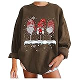 sweeyu Weihnachten Sweatshirt Damen Langarm Rundhals Bedruckt Pullover Tumblr Strassenmode Hoodie Elegant Herbst Günstig Lässig Teenager T-Shirts Vintage Aesthetic Sport Modern Trend Oberteil Tops