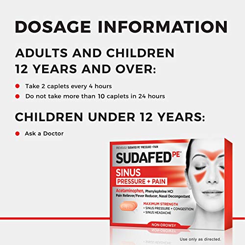 Sudafed Pe Sinus Pressure + Pain Relief Maximum Strength Non-Drowsy Decongestant, 24 Count #TOP3