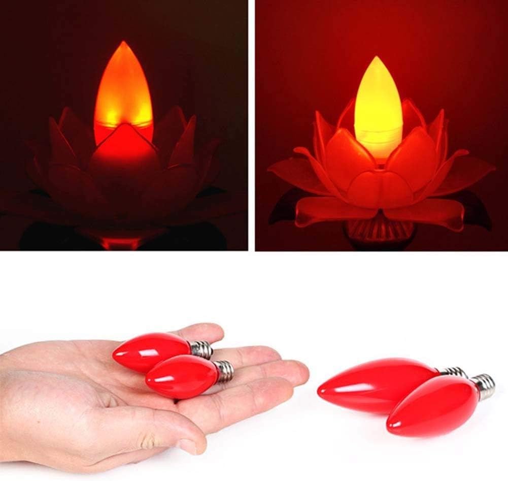 Lxcom Lighting E12 Bulb Red LED Color Candelabra Light Bulbs 1W LED Bulb 110V Transparent Night Light Bulb for Holiday Decoration Home Lighting, 8 Pack