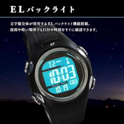 DASH 腕時計 電波ソーラー 電波時計 デジタル 10気圧 防水 多機能 アラーム カレンダー ストップウォッチ リチウム電池 ギフト 商品画像4