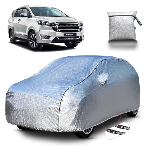 Image of Continental [SilverGuard] Dual Belts Extra Protection Toyota Crysta Car Cover (2016-2026) Build with Triple Stitched,Waterproof & Dustproof Car Cover for Crysta (Metallic Silver).