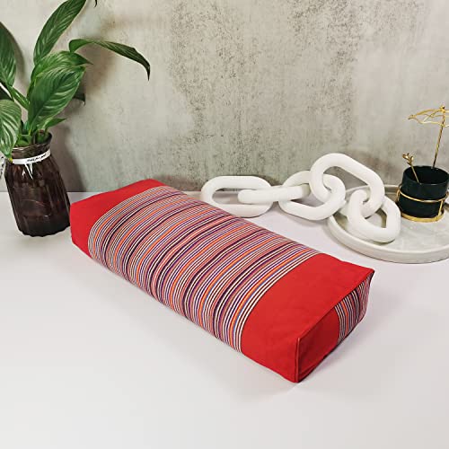 Hanlin Buckwheat Pillowneck Pillow100 Percent Organic Coarse Cloth Pillowcase Packaging To Improve Sleep Quality And Relieve Cervical Pain (Red) #TOP1