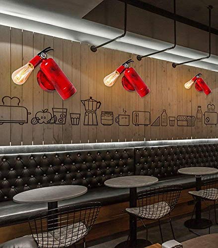 FFAN Retro Industrial Iron Wall Lamp/Modern Creative/Personality Red Fire Extinguisher Wall Lamp/Bar/Restaurant/Aisle/Indoor/Lighting LED Wall Lamp / 27 7.5cm / E27 1 Nice Family