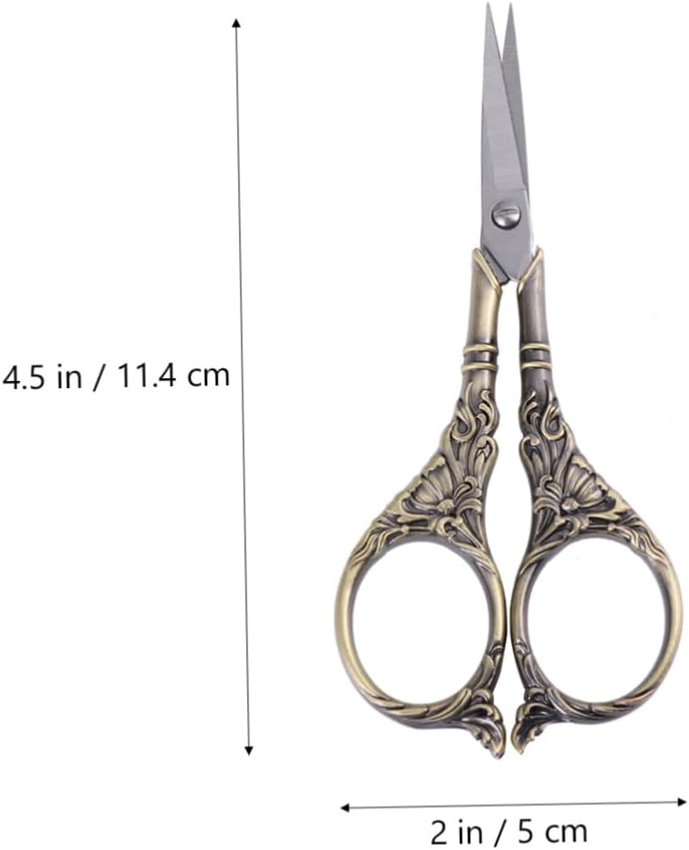 Artibetter Antique Style Vintage Scissors Lily Pattern Cross-Stitch Shear image 3