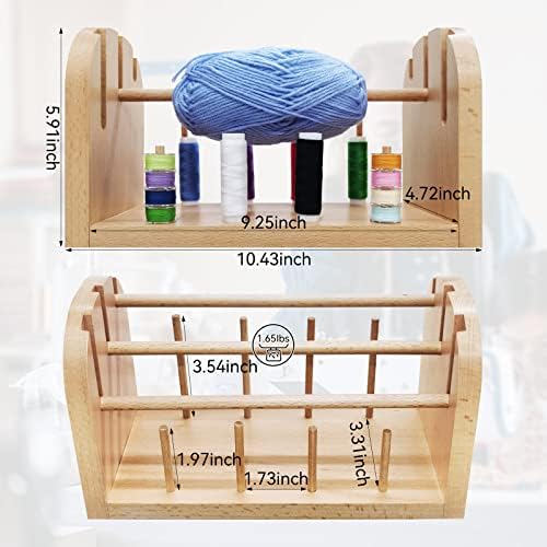 Wooden Yarn Holder for Crocheting, Yarn Holder Dispenser for Crocheting, Yarn Ball Hoder or Crochet Yarn Holder for Crocheting, Yarn Spindle for Knitting and Sewing (Large)