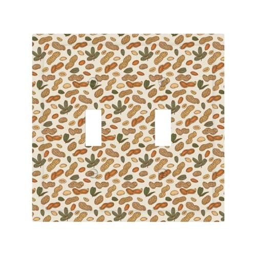 Placca decorativa per interruttore della luce, 2 piastre da parete di medie dimensioni, 12,4 x 12,7 cm, set con coperture per presa a arachide, piastra da parete, in policarbonato termoplastico