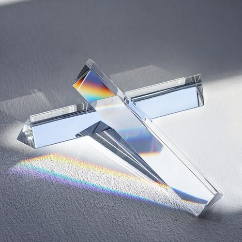 Thanhtrucgarden 30x30x60MM Triangular Prism Rainbow Prisma Crystal Glass Photographic Prisme Color Prisms Physics Children's Light Experiment