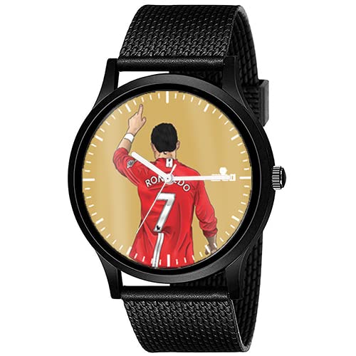 AROA Watch New Watch for Retro Ronaldo in Man U Jersey Model : 482 Men Black Metal Type Rubber Analog Watch Brown Dial for Men Stylish Watch for Boys (B0C46LTF2J) Amazon Price History, Amazon Price Tracker