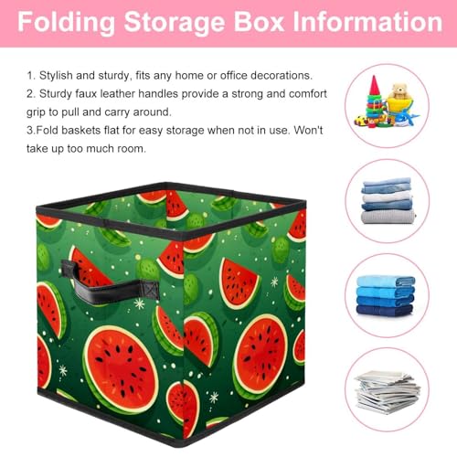 Boîte de rangement en forme de pastèque grand bac de rangement cube tissu