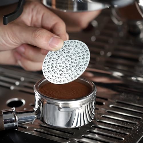 ZWWOGE Wiederverwendbares Filtersieb für Kaffeemaschinengriff, Puck-Bildschirm, Kaffee-Extraktion Anti-Splash-Doppelschicht-Filter, 316 Edelstahl(58.5mm x 1.2mm)