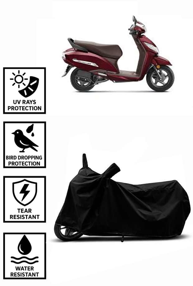 Image of Heavy Duty Waterproof Scooty & Bike Cover for Honda Activa 125 - UV Resistant, Dustproof & Rain Protection, All-Weather Outdoor Cover for Bikes & Scooty with Buckle Straps