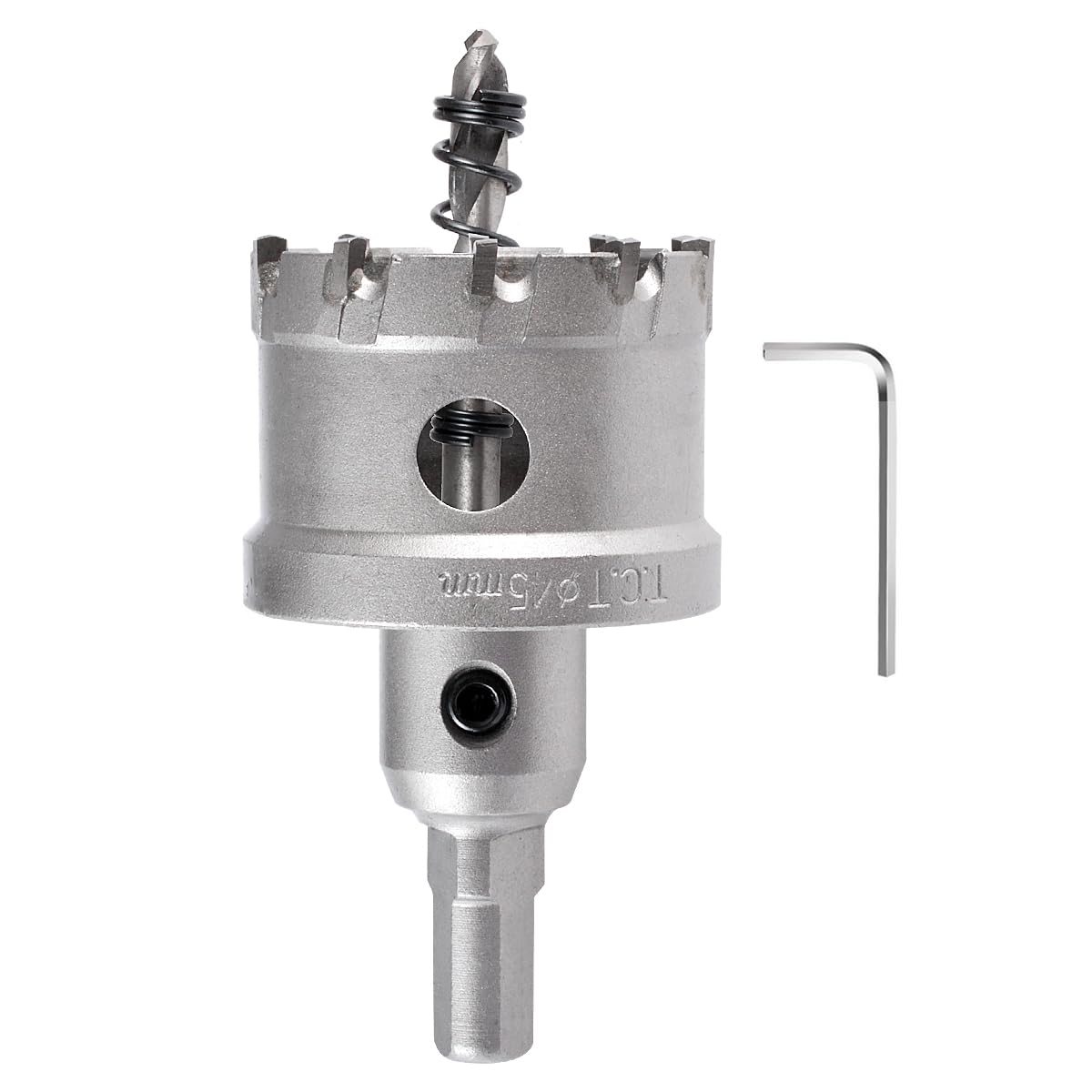 KATUR TCT Punta per sega a tazza in metallo duro 45 mm, Fresa a tazza con punta in carburo di tungsteno, fresa a tazza di grado industriale per acciaio inossidabile, metallo, ferro, lega, rame, legno