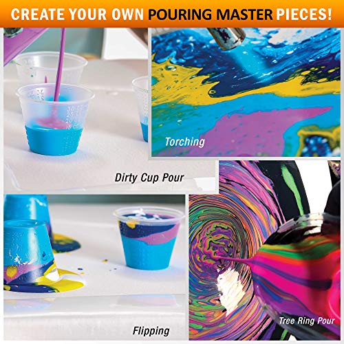 Pouring Masters Olive Green Metallic Pearl Ready to Pour Acrylic Pouring Paint - Premium 32-Ounce Pre-Mixed Fluid Acrylic Paint - Fluid Art Supplies for Canvas, Wood, Paper, Tile & Rocks by U.S. Art Supply - Image 5
