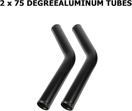 28 x 7 x 2.5 Universal Turbo Intercooler Kit with Intercooler + 8pcs Bent Pipes + 6pcs Straight Couplers + 2pcs 90 Degrees Elbow Couplers + 16pcs Clamps Black (8Pcs Black)
