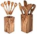 CRAFLAIR ~ Küchenutensilien 5-TLG aus Olivenholz mit Küchenutensilienhalter ~ nachhaltige Küchenhelfer Set Holz ~ Köchlöffel Set Holz