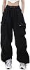 Womens High Waist Baggy Cargo Pants Drawstring Casual Loose Wide Leg Trousers Streetwear Hip Hop Joggers Sweatpants