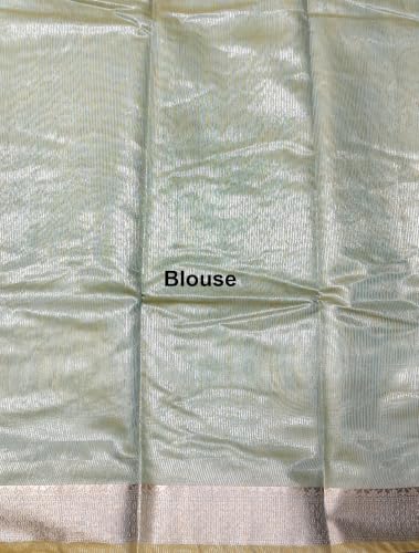 Image of Women's Pure Cotton Banarasi Silk Saree With Unstitched Blouse Piece