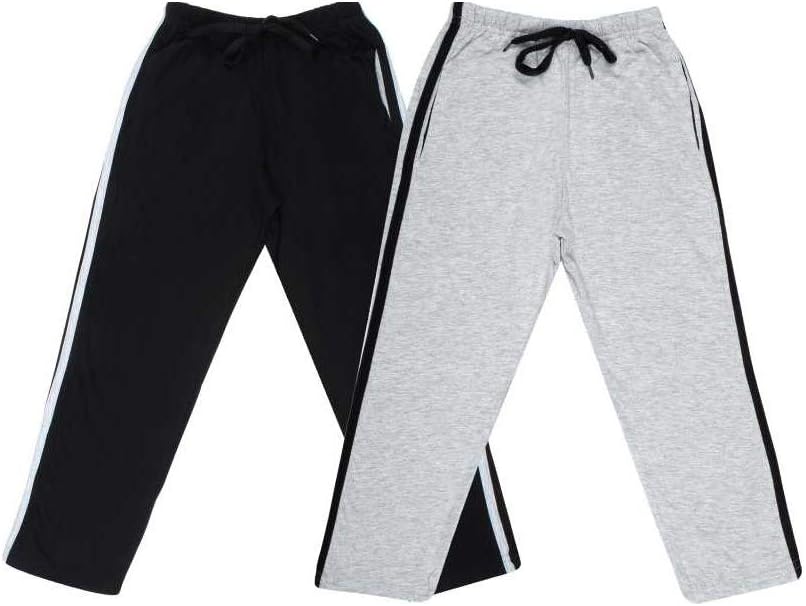 Boy's & Girl's Kid's Track Pant Pack of 2 (Black & Grey)