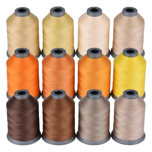 Simthread All Purposes Sewing Thread, 12 Spools 765Y (700M) Each Size 40D/2 Polyester Thread for Sewing, Quilting & Sewing Machine - Handy Polyester Sewing Threads for Sewing Machine (Y&B Series)