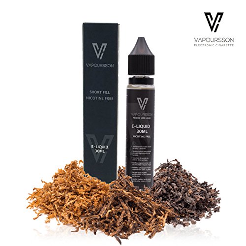 Vapoursson 30ml Tabaco 0mg E-Liquido | Shortfill botellas sin nicotina | 50/50 PG/VG - Sabores reales y fuertes | Para E-shisha y E-cigarrillos | Mejor Eliquido